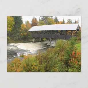 Cartão Postal Rio Connecticut, ponte coberta pelo NH de Pittsbur