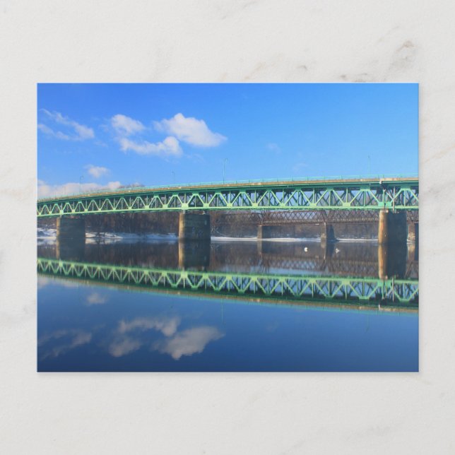 Cartão Postal Rio Coolidge Bridge Connecticut (Frente)