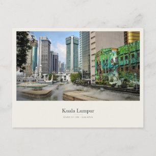 Cartão Postal Rio da Vida de Kuala Lumpur e horizonte da cidade
