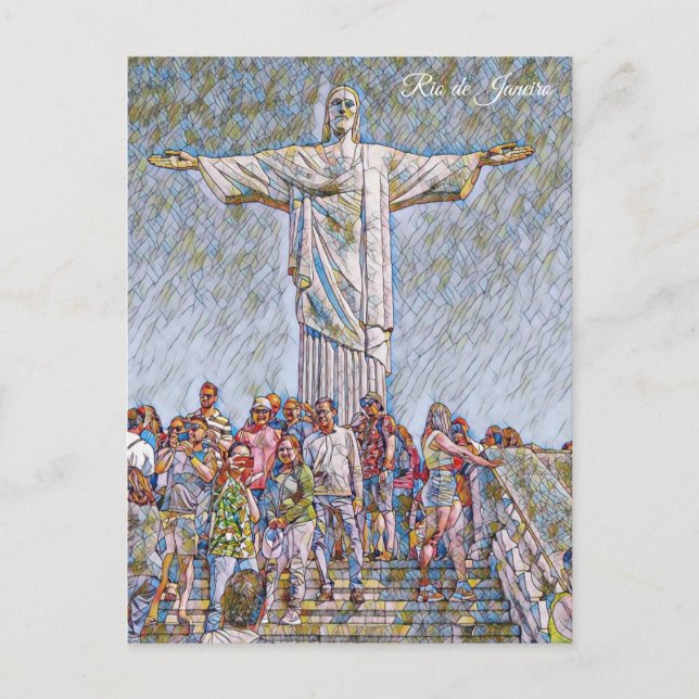 Cartão Postal Rio de Janeiro, Brasil, Cristo Redentor Art (Frente)
