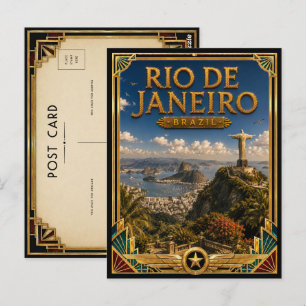Cartão Postal Rio de Janeiro Brasil Cristo Redentor Vintage