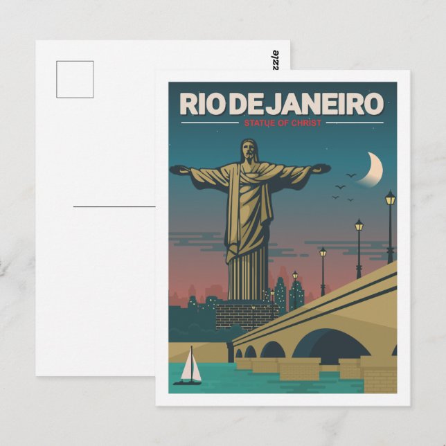 Cartão Postal Rio de Janeiro Brasil Damasco - Viagem (Frente/Verso)
