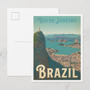Cartão Postal Rio de Janeiro Brasil Viagem Antiga
