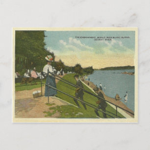 Cartão Postal Rio Detroit, Ilha do Vintage Blanc