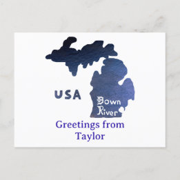 Cartão Postal Rio Downriver Michigan Custom City River