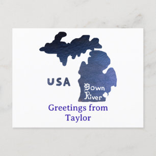 Cartão Postal Rio Downriver Michigan Custom City River