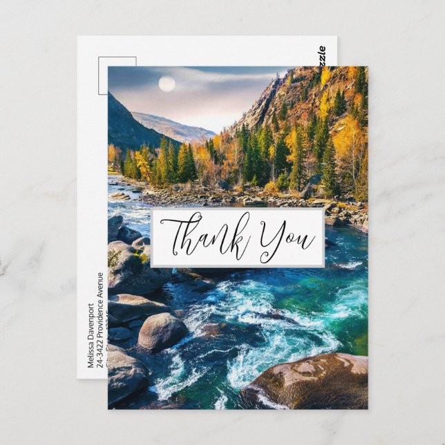 Cartão Postal Rio e Montanhas Cena Foto Obrigado (Frente/Verso)