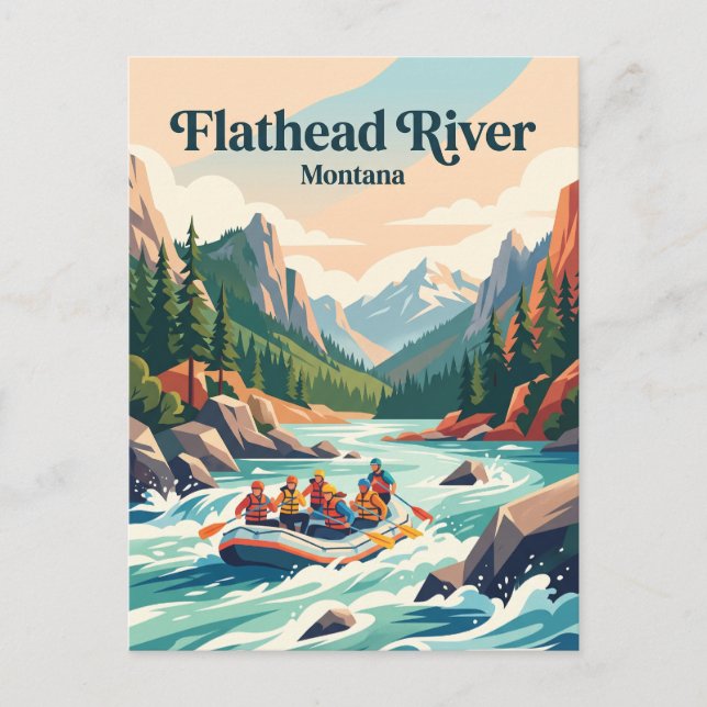 Cartão Postal Rio Flathead Montana, EUA (Frente)