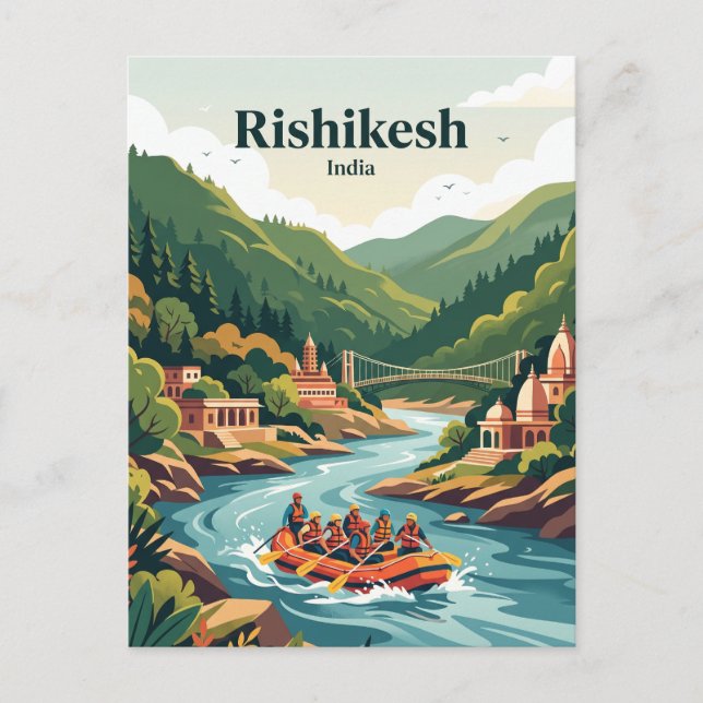 Cartão Postal Rio Ganges Rishikesh, Índia (Frente)