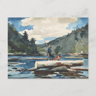 Cartão Postal Rio Hudson, Logging   Winslow Homer