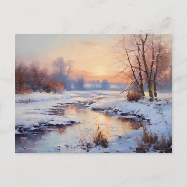 Cartão Postal Rio Icy Havel em Sunset (Frente)