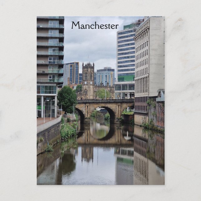 Cartão Postal Rio Irwell - The Salford Manchester Boundary (Frente)