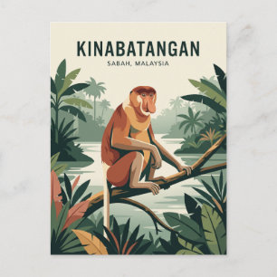 Cartão Postal Rio Kinabatangan Malásia
