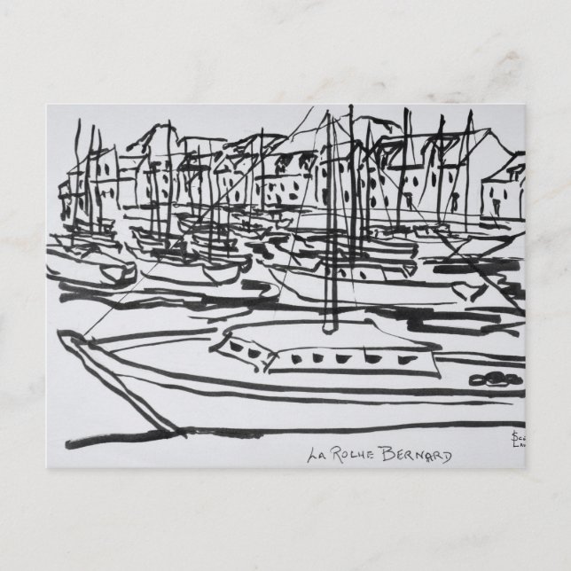 Cartão Postal Rio La Vilaine | La Roche-Bernard, Bretanha (Frente)
