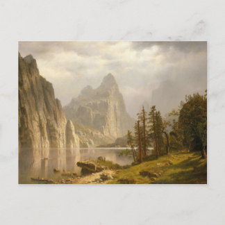 Cartão Postal Rio Merced, Vale de Yosemite por Albert Bierstadt