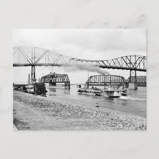 Cartão Postal Rio Mississippi em Winona, 1880 (Frente)
