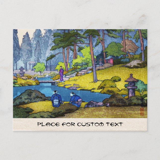 Cartão Postal rio pessoas da floresta Iinocji, jardim japonês le (Frente)