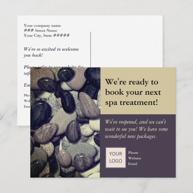 Cartão Postal Rio Rocks Imagem em Mauve e Tan Spa Reabertura (Frente/Verso)