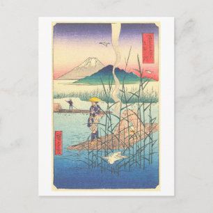 Cartão Postal Rio Sagami e Monte Fuji antigos