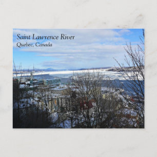 Cartão Postal Rio São Lourenço no Inverno, Quebec, Canadá