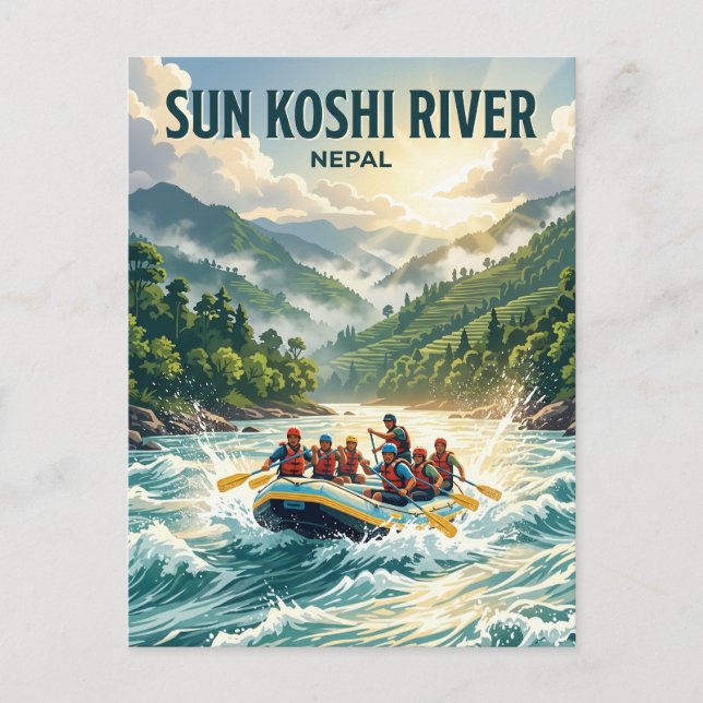 Cartão Postal Rio Sun Koshi Nepal (Frente)