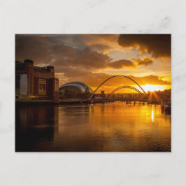 Cartão Postal Rio Tyne em Sunset