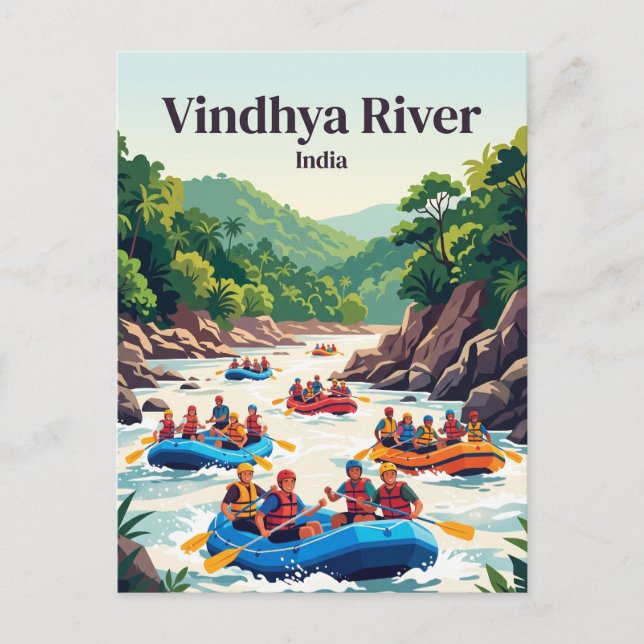 Cartão Postal Rio Vindhya, Índia (Frente)