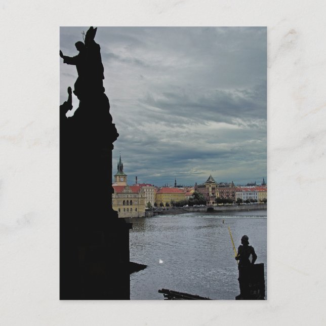 Cartão Postal Rio Vltava, Praga, Da Ponte Charles (Frente)