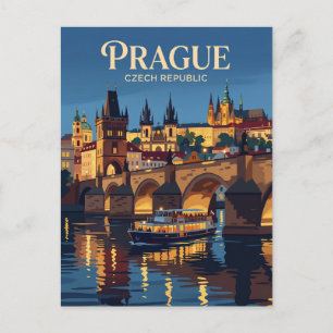 Cartão Postal Rio Vltava República Tcheca