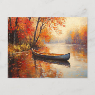 Cartão Postal Rio Wooden Canoe Plácido, outono
