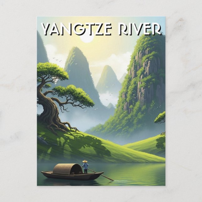 Cartão Postal Rio Yangtze China (Frente)