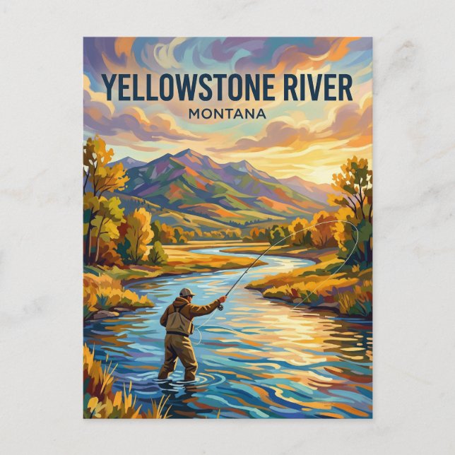 Cartão Postal Rio Yellowstone EUA (Frente)
