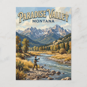Cartão Postal Rio Yellowstone pesca com isca artificial no Parad