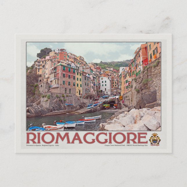Cartão Postal Riomaggiore Harbour - em White.jpg (Frente)