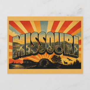 Cartão Postal Rios Penhascos Cavernas Florestas Arte Missouri