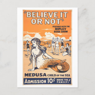 Cartão Postal Ripley acredita ou não no anúncio da sereia
