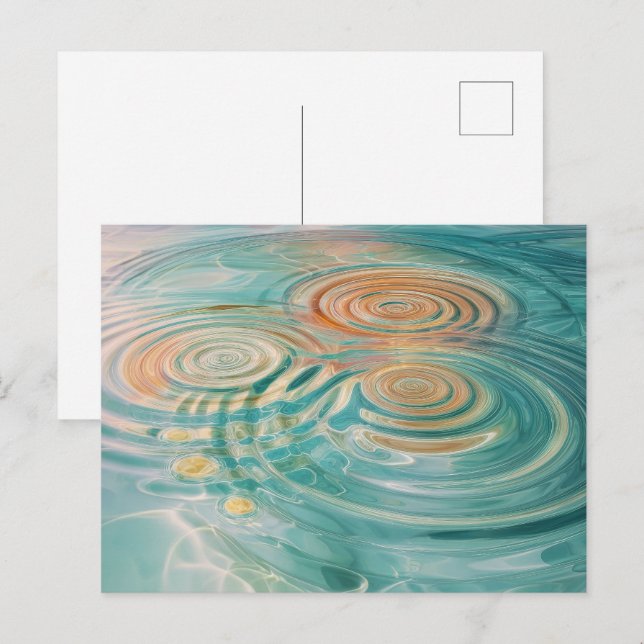 Cartão Postal Ripples of Tranquility Abstract Water Harmony (Frente/Verso)