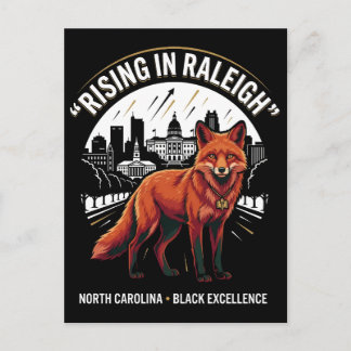 Cartão Postal Rising in Raleigh Red Fox Black Excellence Heritag