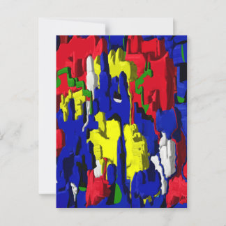 Cartão Postal Risse im Blau, abstrakt