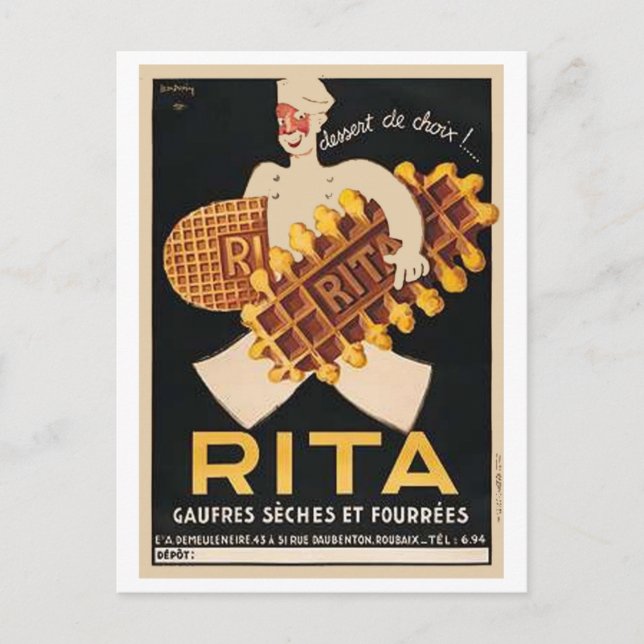 Cartão Postal Rita Biscuits Vintage Ad (Frente)