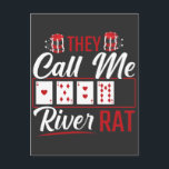 Cartão Postal River Rat Funny Poker Player Texas Holdem Lucker<br><div class="desc">Presente perfeito para o jogador de pôquer,  que sempre tem sorte no Rio Card. O presente de pôquer ideal para um jogador de pôquer,  visitante de casino,  Texas Holdem,  fãs Stud de sete cartões. Presente perfeito para um jogador de cartas e jogador de pôquer.</div>