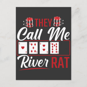 Cartão Postal River Rat Funny Poker Player Texas Holdem Lucker