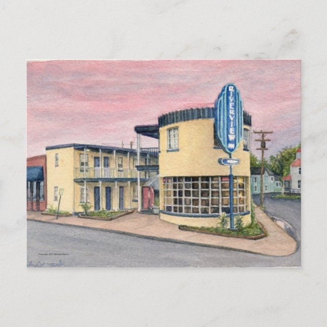 Cartão Postal River View na praia colonial (Frente)