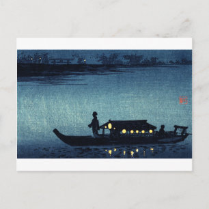 Cartão Postal Riverboat japonês Moonlit