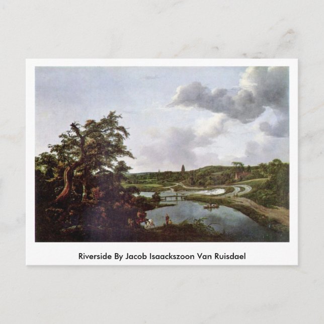 Cartão Postal Riverside Por Jacob Isaackszoon Van Ruisdael (Frente)