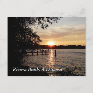 Cartão Postal Riviera Beach, MD Sunset - POSTCARD