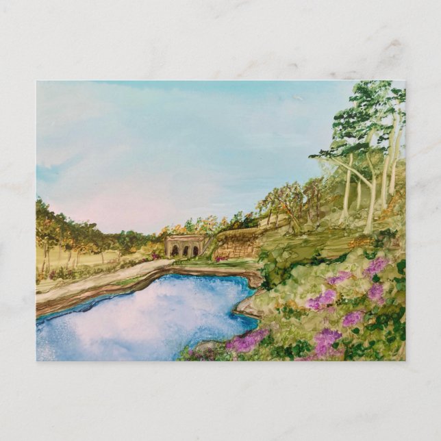 Cartão Postal Rivington Lord Leverhulme Lago Italiano (Frente)