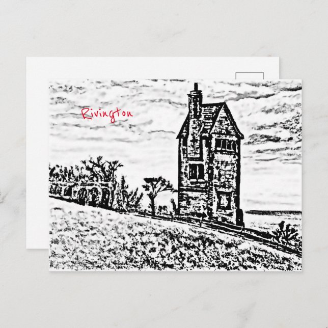 Cartão Postal Rivington Pigeon Tower Leverhulmes Garden Horwich (Frente/Verso)