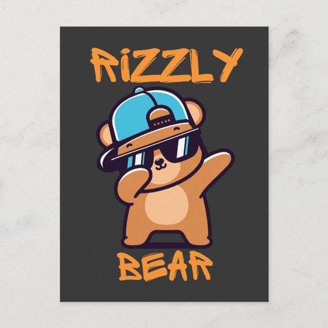 Cartão Postal Rizzy Bear Legal Urso com óculos de sol (Frente)