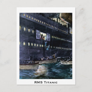 Cartão Postal RMS Titanic escapa aos barcos salva-vidas rapidame